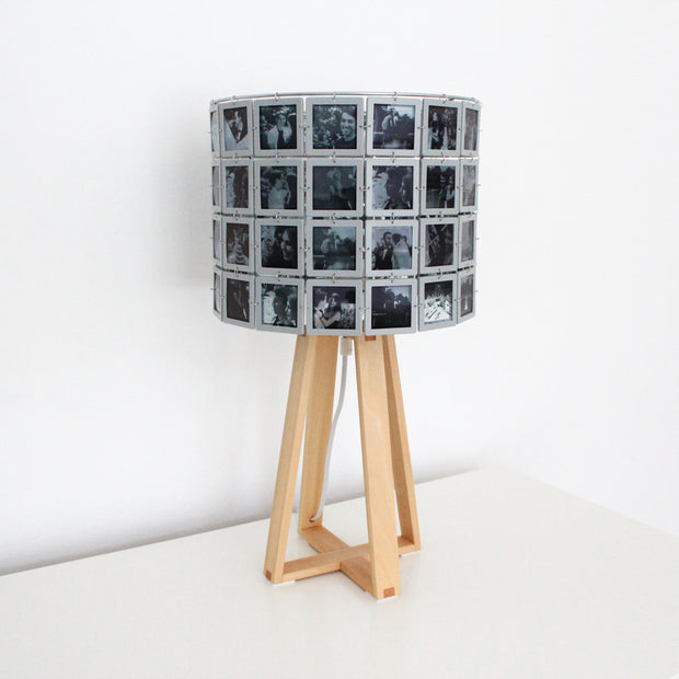 Personalisierte Lampe mit Fotos Tischlampe Holz - Kleinanna
