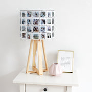 Personalisierte Lampe mit Fotos Tischlampe Holz - Kleinanna Boho Lampe