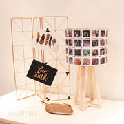 Personalisierte Lampe mit Fotos Tischlampe Holz - Kleinanna Gold