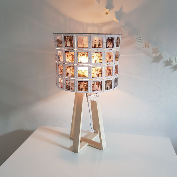 Personalisierte Lampe mit Fotos Tischlampe Holz - Kleinanna gemütliches Licht
