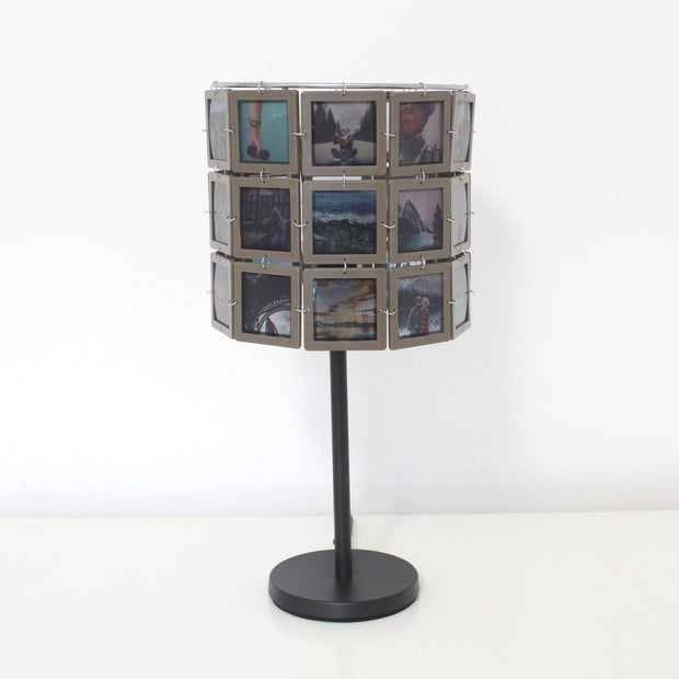 Personalisierte Fotolampe kleinNELLI- Diarahmen Taupe - 30 eigene Fotos in Originalfarbe